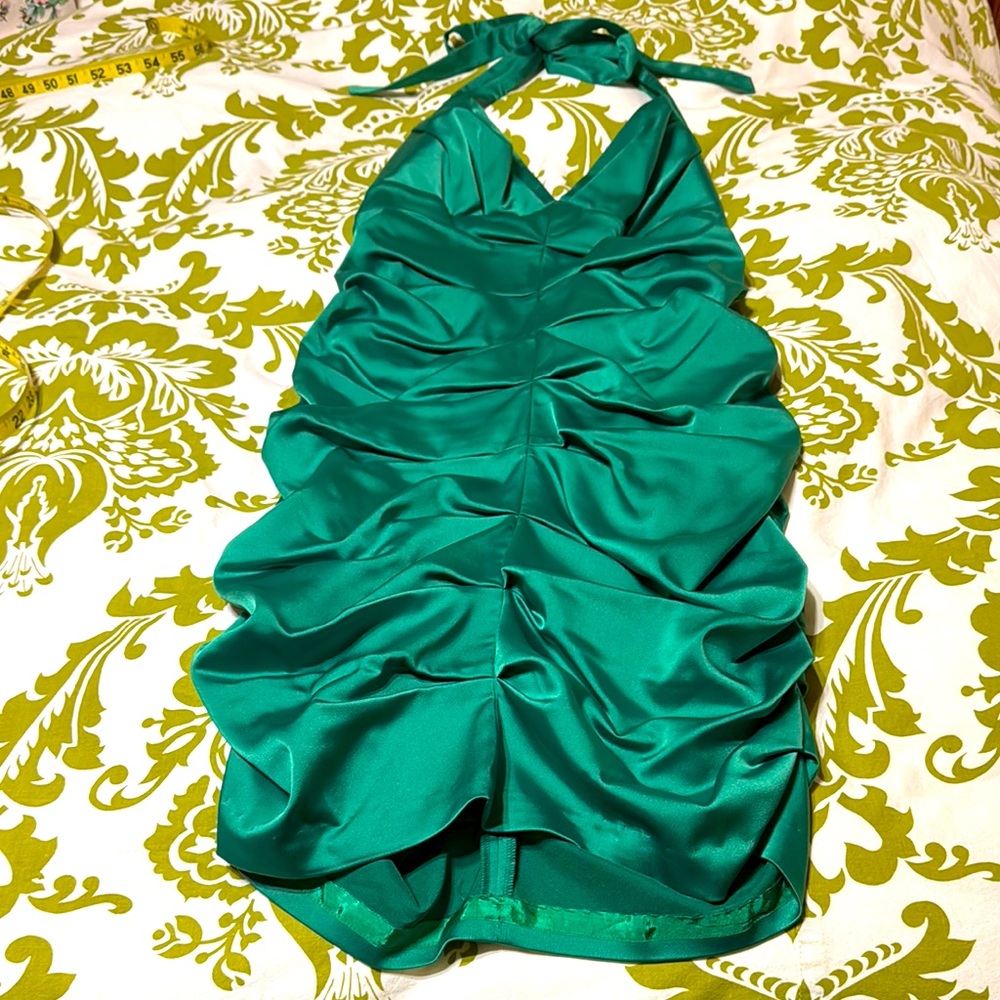 BCBGMaxAzria Green Halter Dress